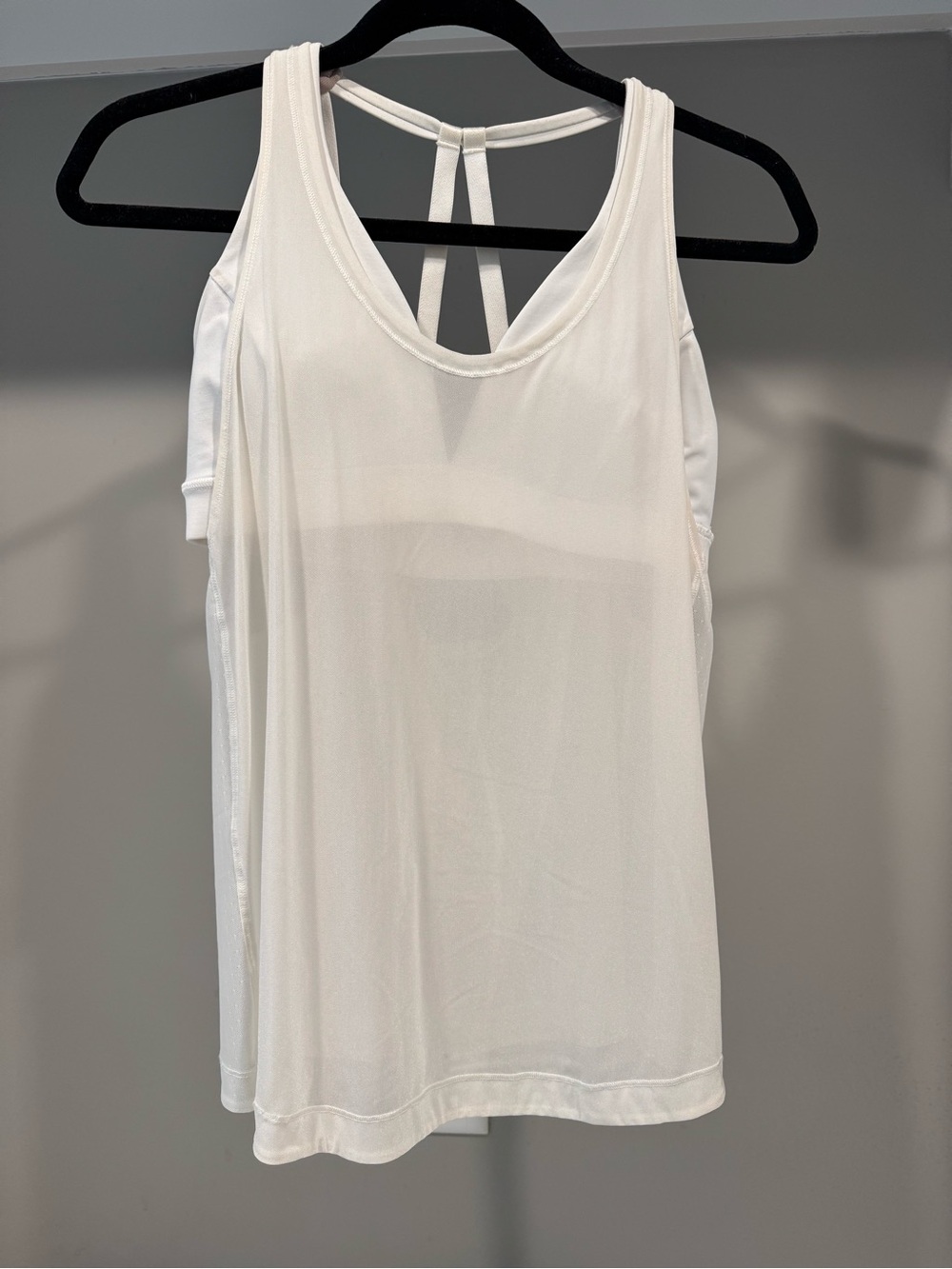 Lululemon White Sheer Sleeveless Strappy-Back Women’s Tank Top